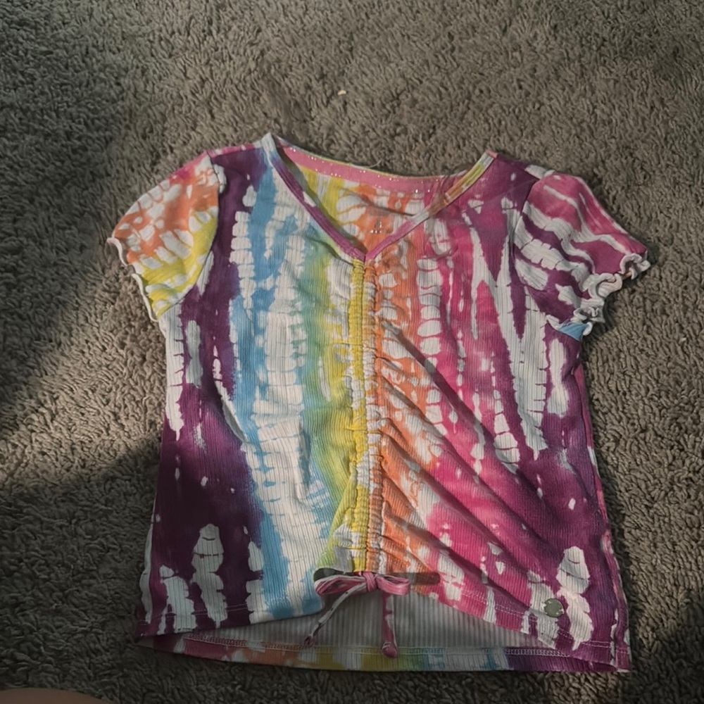 Justice Purple and Pink Tie-Dye Short Sleeve Tee